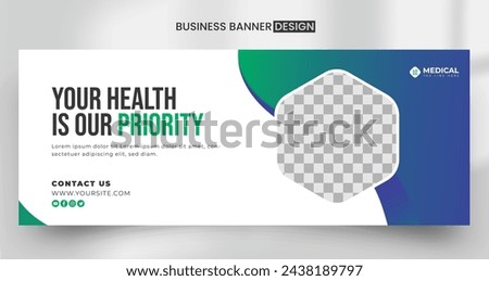 medical healthcare modern social media cover banner design template