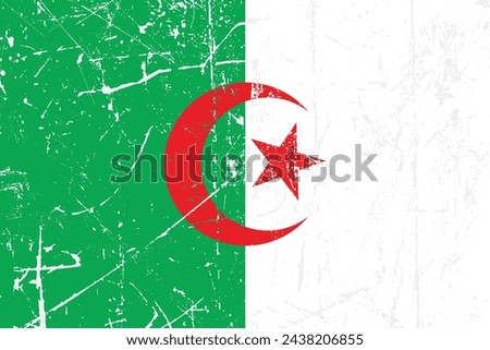 Flag of Algeria, original and simple Algeria flag, vector illustration of Algeria flag Royalty-Free Stock Photo #2438206855