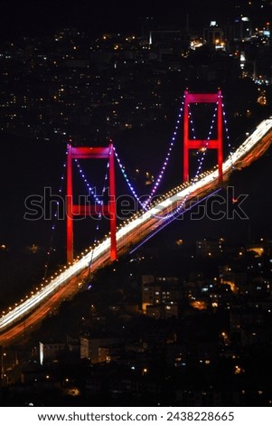 bosphorus bridge at night, istanbul