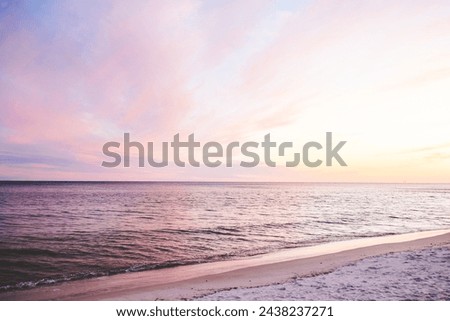 Alabama Beach Sunset: Gulf Shores Sunset with Purple Tones and Golden Sunset, Photo of Gulf of Mexico Taken in March
