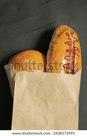 Bread in a bag stock image