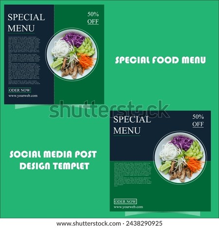special food menu social media post design templet