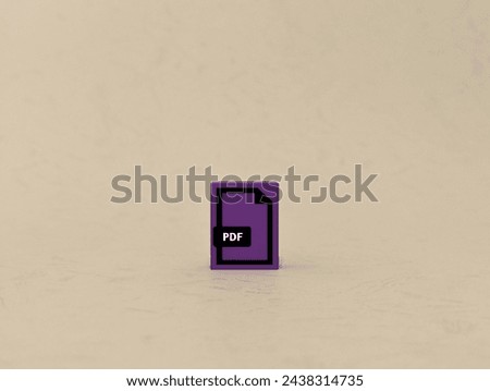 



Icon of PDF file on purple wooden cube. pdf file download