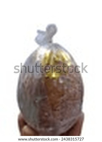 Fresh single  coconut isolated  with packaging  pic 