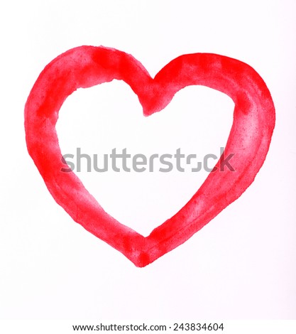 Painted heart shape isolated on white