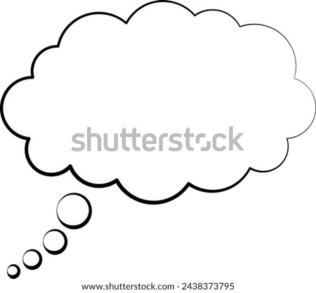 Trendy think bubble in flat style. Think bubble isolated on white background. Cloud line art. Vector.