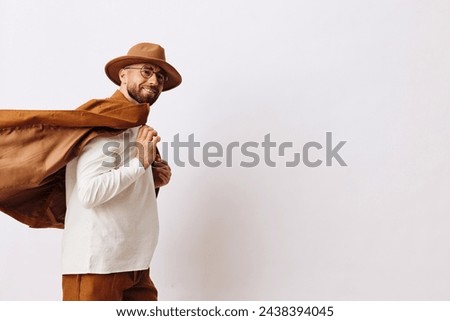 Man face adult hat hair attractive beard expression background person stylish young guy man portrait