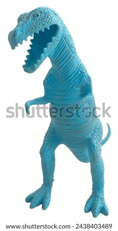 The Blue T-Rex looks to the right with an Angry Roar