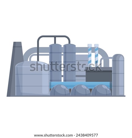 Factory gas production icon cartoon vector. Depot manufacturing. Storage offshore
