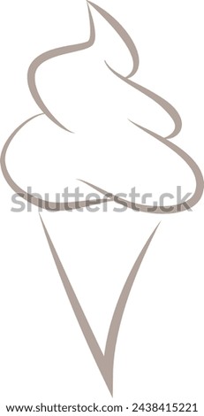 ice cream symbol - icon soft serve ice cream in a cone, vector illustration, white background