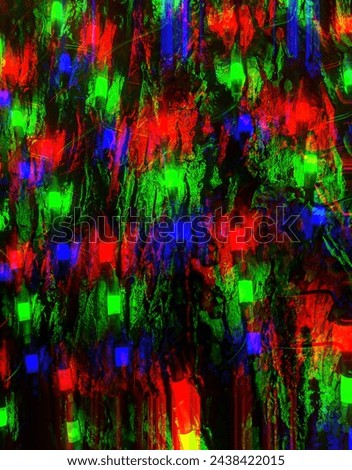 Abstract background of repeating colored RGB bright light bulbs