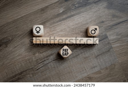 Cubes, dice or blocks with gender pay gap on wooden background	
 Royalty-Free Stock Photo #2438457179