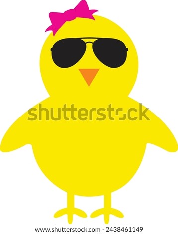 Easter Chick clip art design on plain white transparent isolated background for card, shirt, hoodie, sweatshirt, apparel, tag, mug, icon, poster or badge