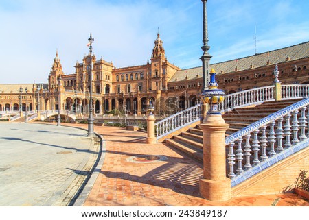 A view of Plaza de Espana in Seville, Spain