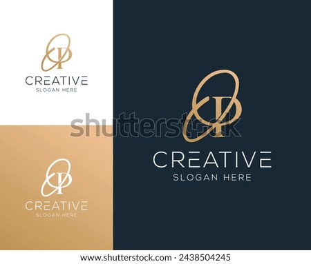 Initial letter OP, PO logo design vector illustration Royalty-Free Stock Photo #2438504245
