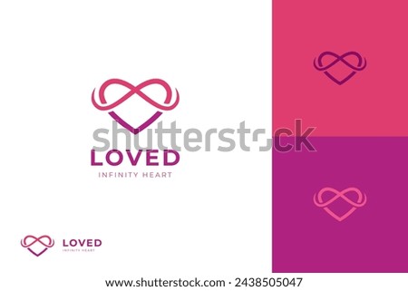 infinity love logo icon design. infinite heart outline vector graphic clip art symbol