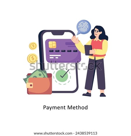Payment Method flat style design vector stock illustrations.  Royalty-Free Stock Photo #2438539113