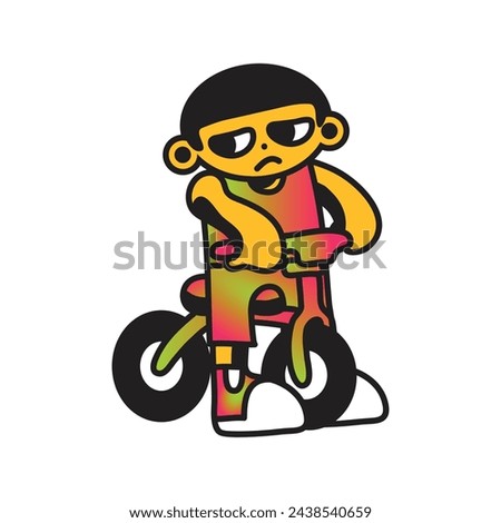 A boy riding bicycle cartoon character by Doadandia