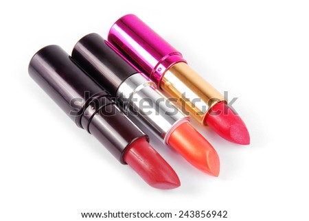 lipsticks isolated on white