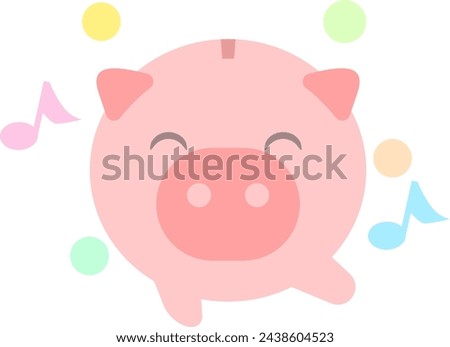 Clip art of happy piggy bank 