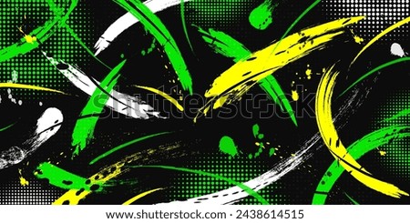 Abstract Grunge Brush Background with Halftone Effect. Sport Background with Brush Style. Scratch and Texture Elements For Design