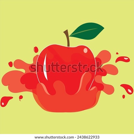 Red apple with apple juice