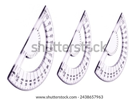 Math protractors isolated on white background