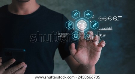 Healthcare technology integrates innovative tools for efficient patient care, diagnosis, treatment, and management, meeting evolving medical needs Royalty-Free Stock Photo #2438666735