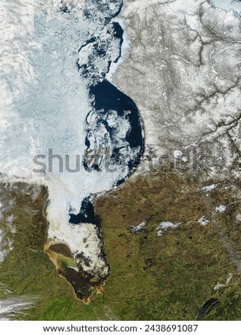 Hudson Bay, Canada. . Elements of this image furnished by NASA.