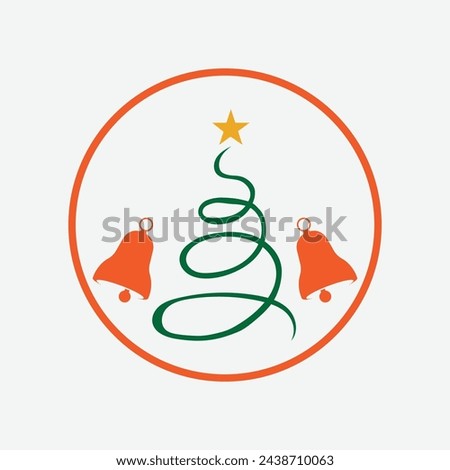 vector illustration of merry christmas logo and simbol template design on gray background