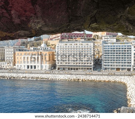 both historical districts in Naples, Chiaia and Pallonetto display a wonderful architecture. Here the waterfront seen from Castel dell'Ovo Royalty-Free Stock Photo #2438714471