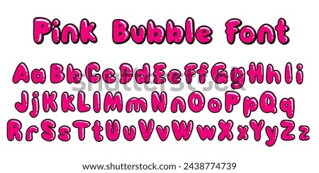 Pink bubble balloon font alphabet A to Z Vector Illustrations