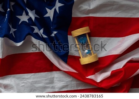 Sand-glass in the American flag