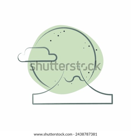 Icon Fuji Mountain. related to Japan symbol. Color Spot Style. simple design illustration.