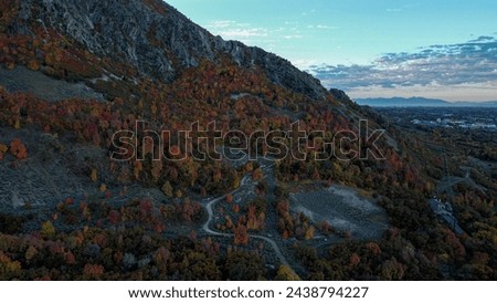 Fall Aerial View of Ogden, Utah Taylor Canyon and Ogden City Sunrise