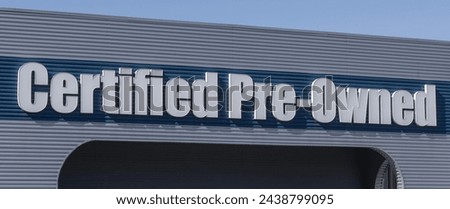 Certified Pre-Owned vehicle banner at a used car dealership for internet or website. Used cars are in high demand.