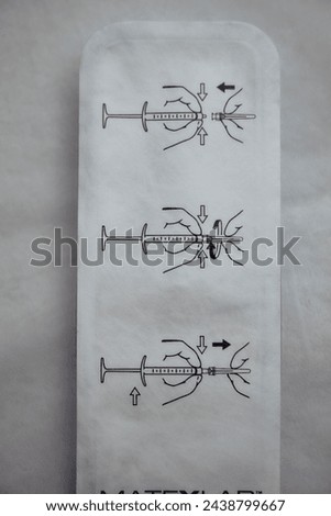 Instructions for using a medical syringe for injections