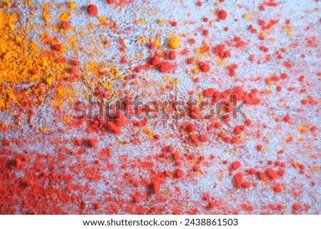 Top view of natural food colouring powder