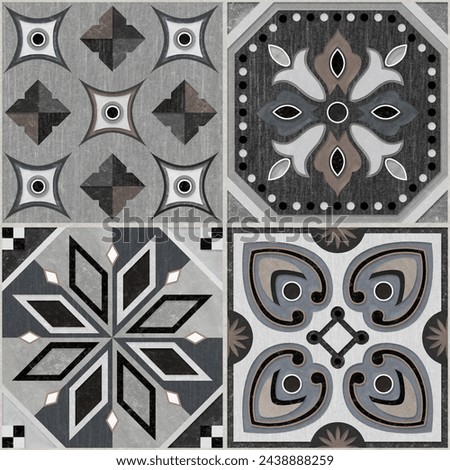 abstract design pattern for wall tile and floor tile , marble tile mosaic , geometric	
