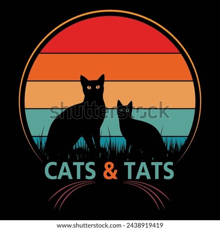 Cats And Tats T-shirt Design Royalty-Free Stock Photo #2438919419
