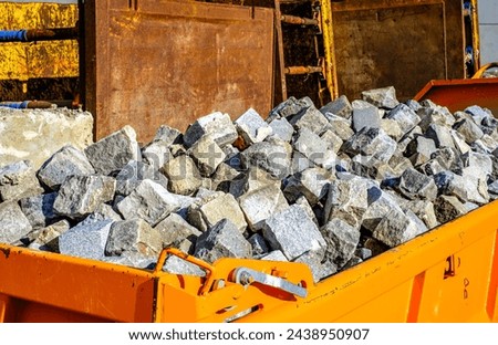 typical cobblestones at a construction site - photo