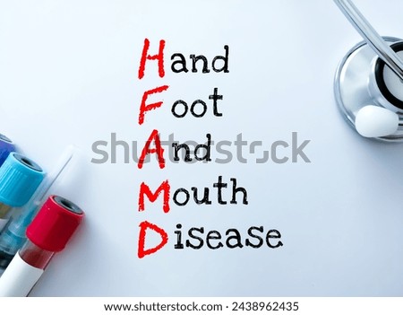 Hand foot and mouth disease, medical conceptual image.