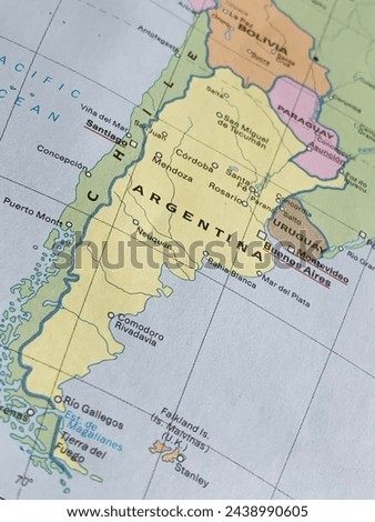 Map of Argentina, world tourism, travel destination, world politics, economy and trade
