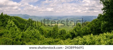 Summer Time Overlook at The Blue Ridge Parkway, National Parkway and All-American Road, USA