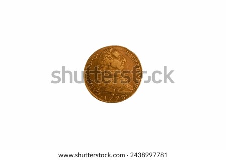 old spain coin made of gold round shape former means of payment