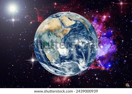 View of the planet earth from space. Gas, nebula, stars. The elements of this image furnished by NASA.

