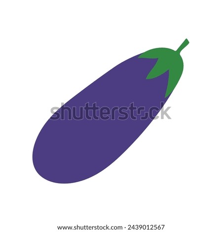 Eggplant. Vector illustration of a hand-drawn vegetable, eggplant whole. Symbol. Isolated vector vegetable clip art illustration.