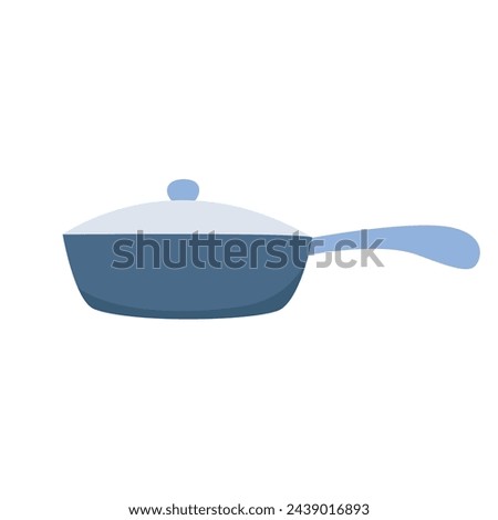 Frying pan with lid clip art vector graphics