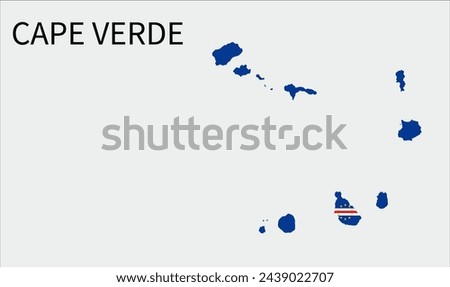 Cape Verde map, Map of Cape Verde with flag, Perfect for Business concepts, Vector, isolated simplified, illustration icon backgrounds, backdrop, chart, label, sticker, banner. Worldwide 🌎 