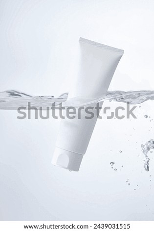 Half a bottle of facial cleanser soaked in water for skincare products

 Royalty-Free Stock Photo #2439031515